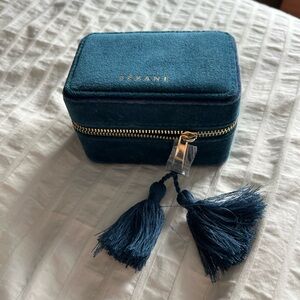 Sézane Velvet Jewelry Box - teal blue